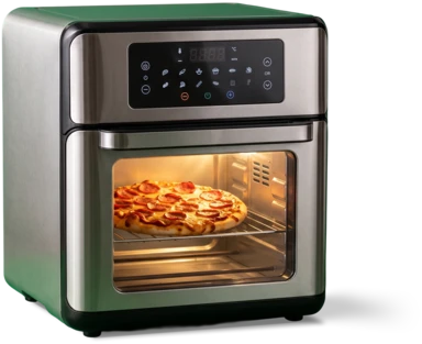 Air fryer Piazza assando uma pizza